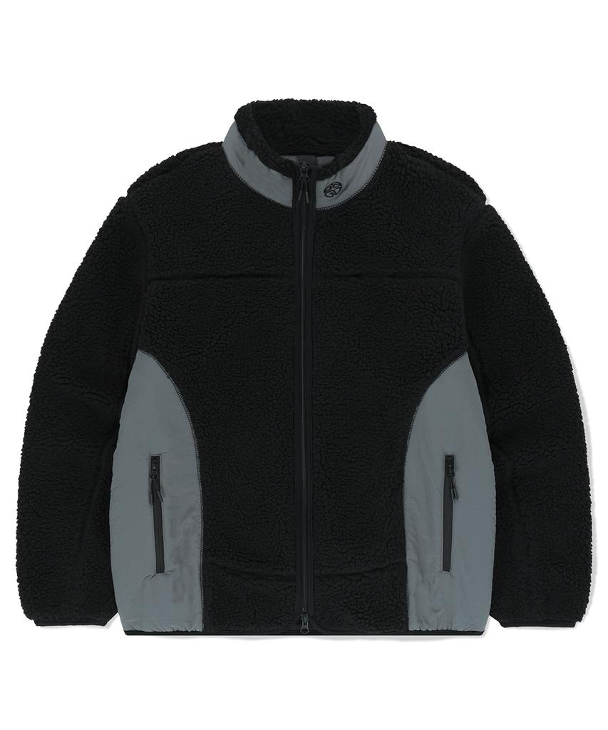 Mahagrid Curved Sherpa Fleece Jacket Black(Mg2Efmj230A)
