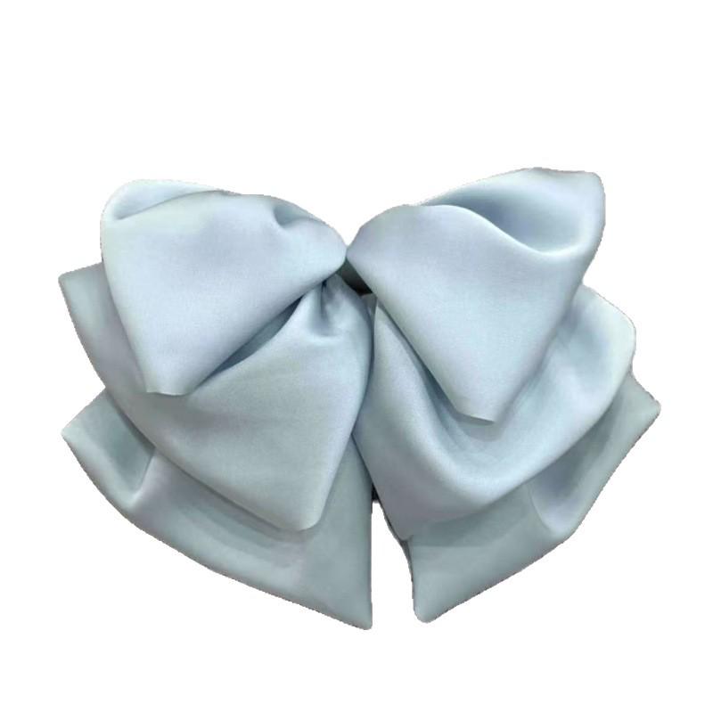 Versatile French Satin Bow Shark Clip - Elegant Texture Hair Accessory with Flower Bud Claw Design