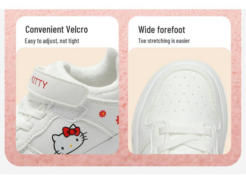 Cartoon Girls' Sports Shoes: Versatile White Non-Slip Skate Shoes for Kids, 2025 Autumn/Winter Collection.