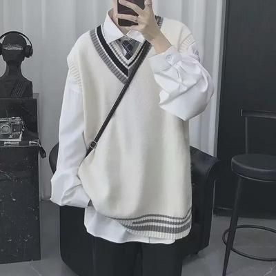 Wollstrickweste im College-Stil - Herren Herbst/Winter Freizeitmode Pullover
