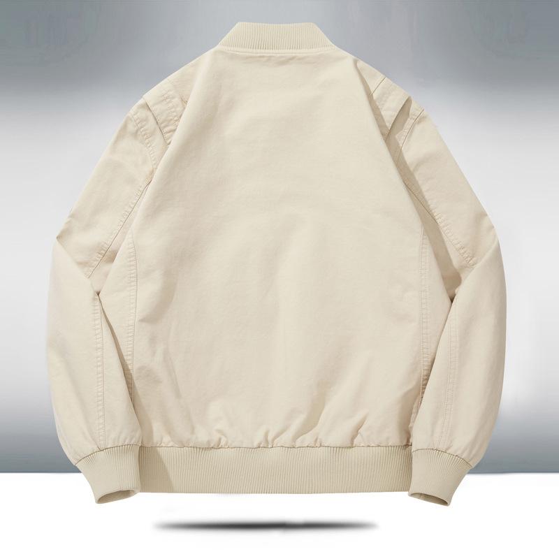 Spring and Autumn New Men's Washed Casual Jacket Loose Plus Size Fashion Washed Collar Flying Jacket