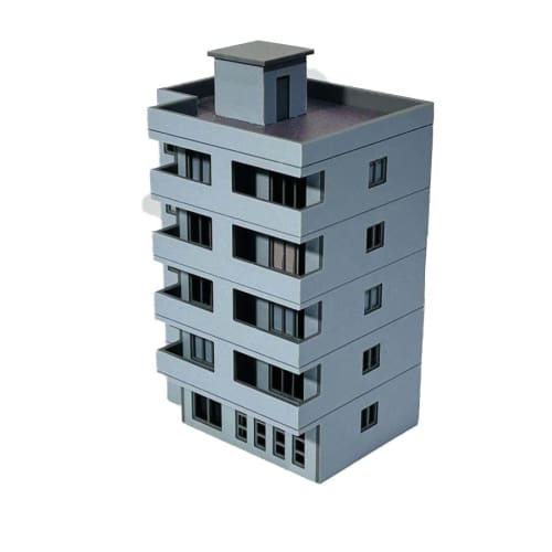 [Butterbur buds] N gauge apartment building 004