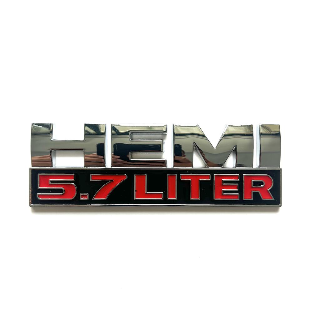 Metal HEMI 5.7 LITER Stickers Are Suitable for Car Trunk Rear Side Body Decorative Decal Accessories