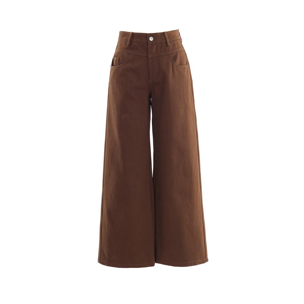 American Retro High-waisted Loose Wide-leg Pants Versatile Drape Flared Pants Autumn and Winter Jeans Women's New Models