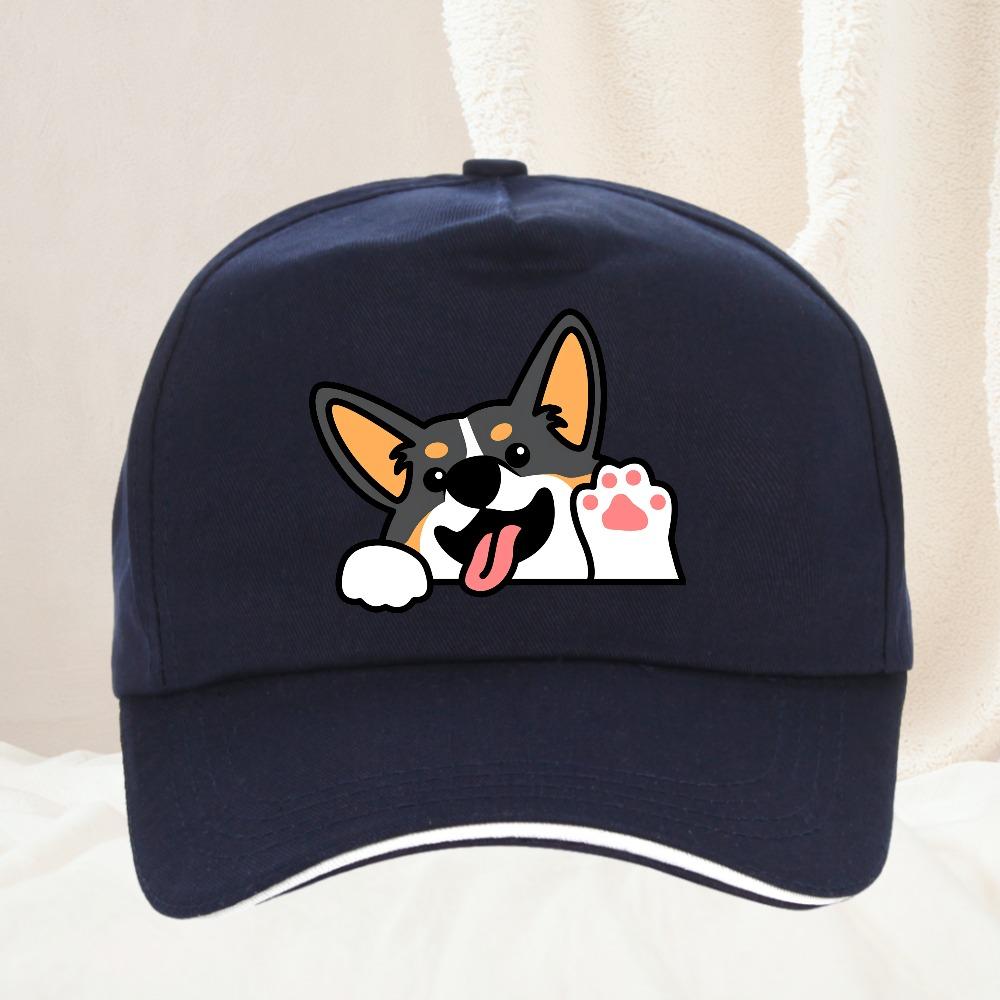 Cute corgi baseball cap for Unisex and Women outdoor travel hiking sunscreen hat leisure adjustable Hip Hop Hat for Adult