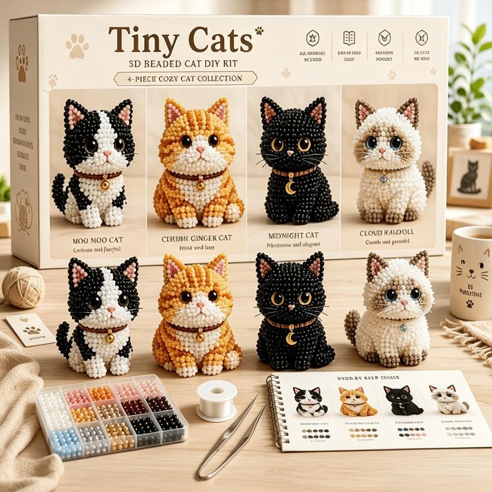Animal Shape 3D Beaded Animal Kit Cute Design DIY Bead Craft Kit For Adults & Kids