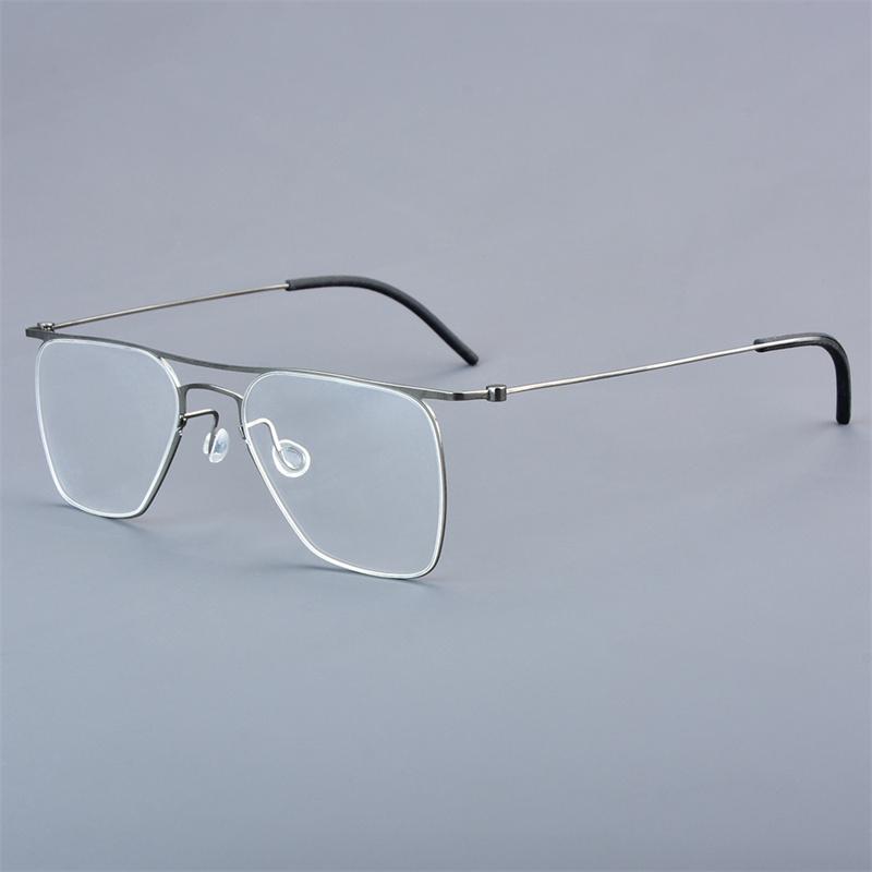 Denmark Brand Pure Titanium Screwless Square Glasses Frame 5502 Men Business Eyeglasses Fashion Women Blue Spectacles Eyewear
