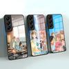 B-Blue B-Box Anime Phone Case For Samsung S26 S25 S24 FE S23 S22 S21 Plus S20 Ultra Note20Ultra Black Glass Cover