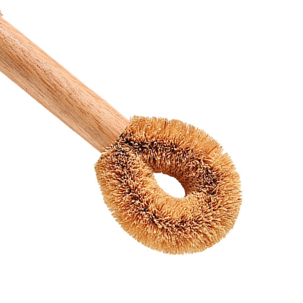 Short Handle Dish Brush Kitchen Dish Brush with Bamboo Handle for Pans Pots Cleaning