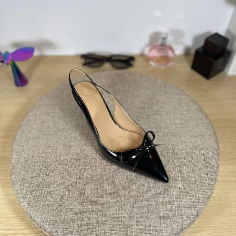 Sexy Sandals 2025 Summer New Style Elegant Patent Leather Pointed-toe High Heels Comfortable Banquet Thin Heel Sandals
