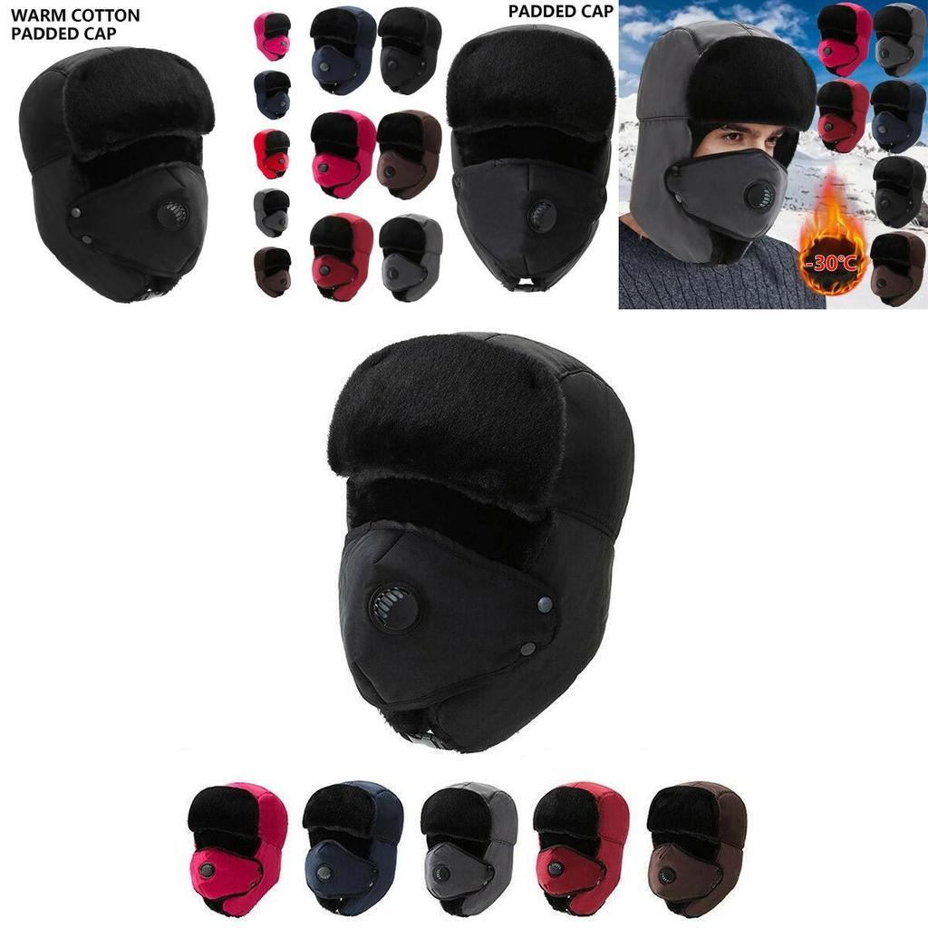 Bequeme Herren Aviator Trapper Trooper Ski Mützen mit abnehmbarer Gesichtsmaske für winterliche Wärme