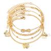 Retro Multi-layer Butterfly & Star Fishbone Women's Tassel Anklet Set