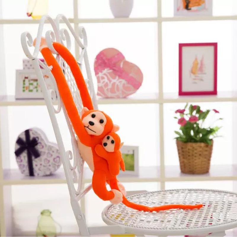 Păpușă maimuță pentru perdea Maimuță cu brațe lungi Jucărie de pluș Maimuță suspendată Cap de coliziune pentru mașină electrică Păpușă de cârpă Pandantiv mic pentru casă