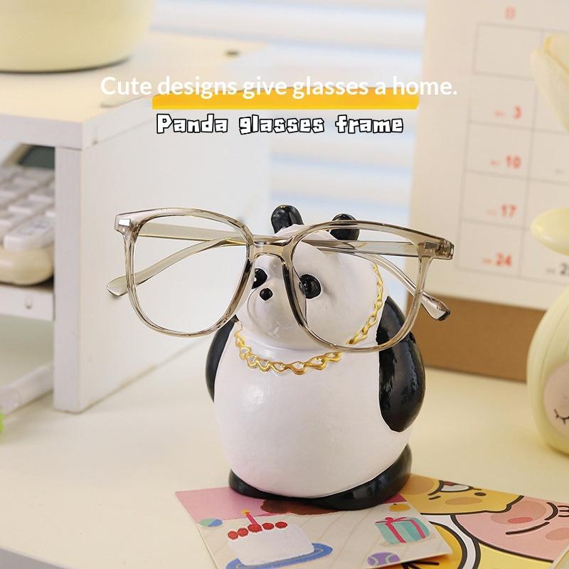 Suporte de Óculos Panda Invertido Fofo Suporte de Óculos de Mesa de Escritório Rack de Armazenamento de Óculos de Sol Ornamento de Decoração de Quarto Doméstico