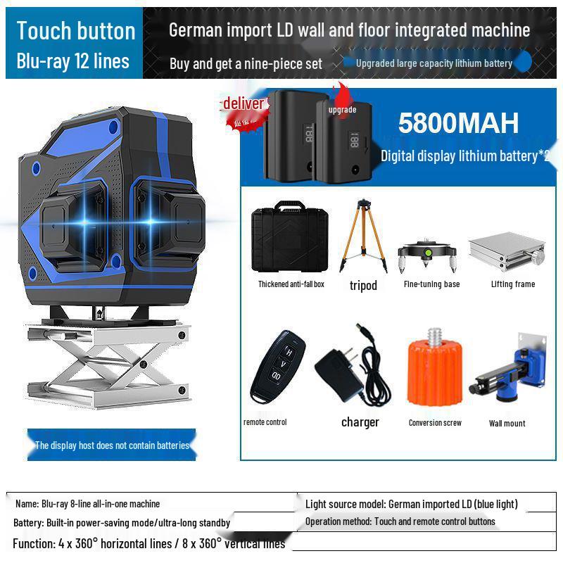 High Precision Infrared Green Laser Level: Automatic 12 and 16 Line Alignment Tool