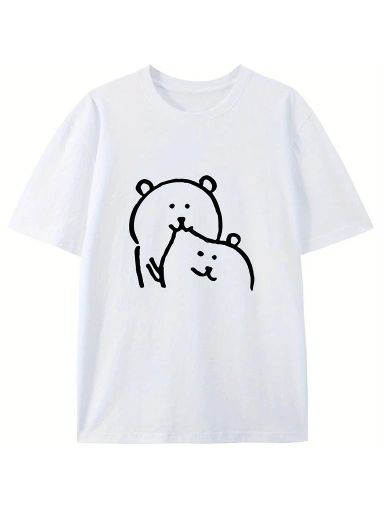 Nagano Bear Funny Tshirt 2026 Summer Casual Unisex Unisex Shortsleeved Cartoon Pattern Graphic Tees