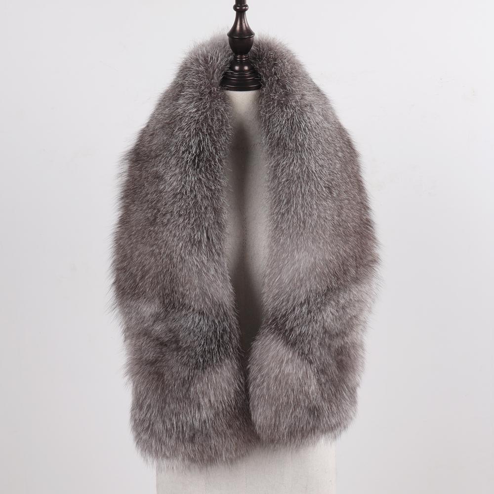 New Winter Lady Natural Luxury Real Fox Fur Scarf Shawl Full Pelt Warm Soft  Genuine Fox Fur Scarves Women Real Fur Muffler