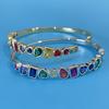 Geometric Love Piece with Simple and Versatile Colorful Stone Hand Ornaments, High-end Light Luxury Style Jewelry Bracelet