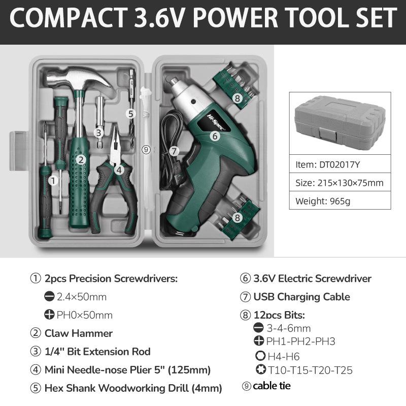 Rechargeable Electric Screwdriver Set - Multifunctional Lithium Battery Powered Hand Drill for Household Use