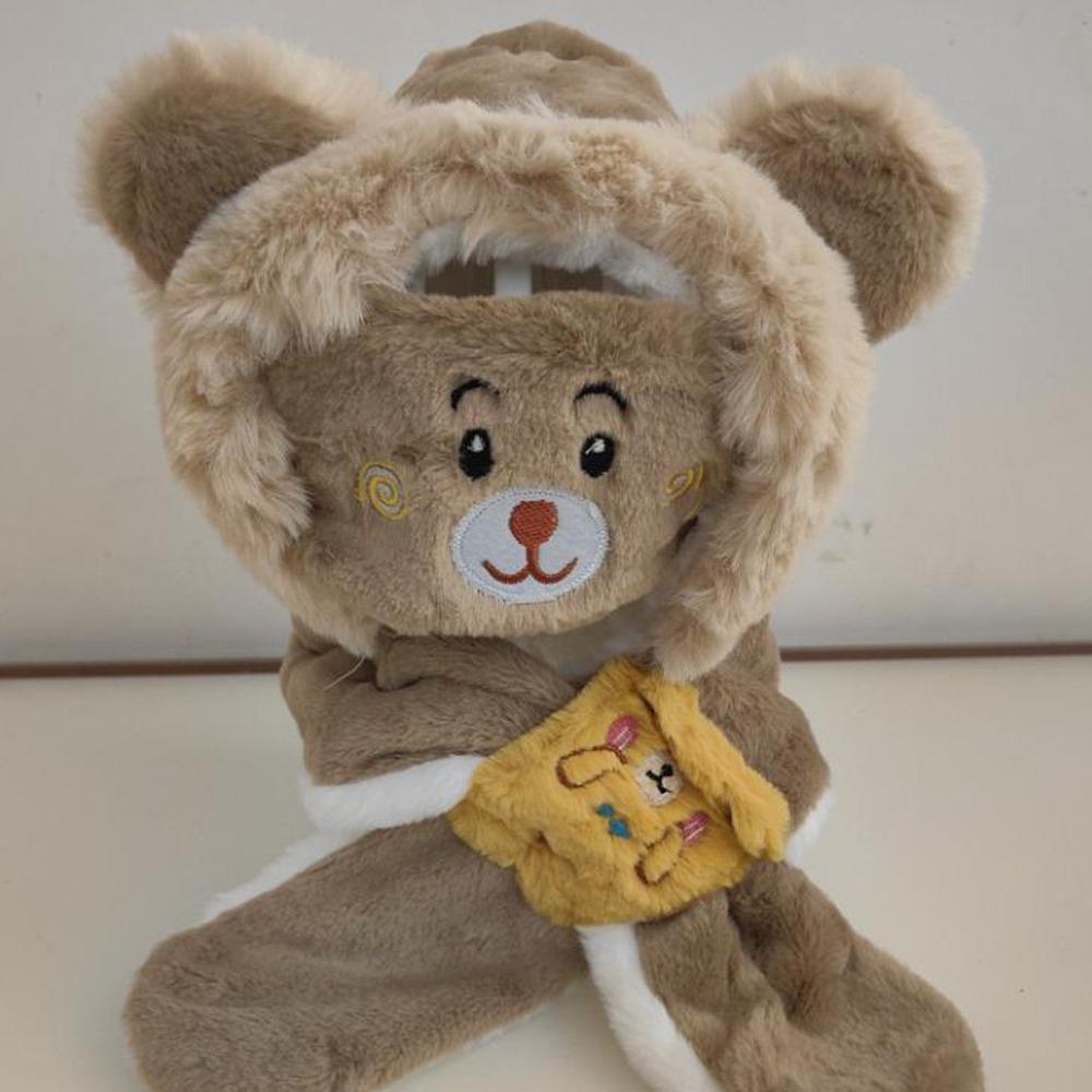 

Winter Ear Protection Cap Cute Cartoon Warm Beanies Fashion Cross Neckerchief for Children