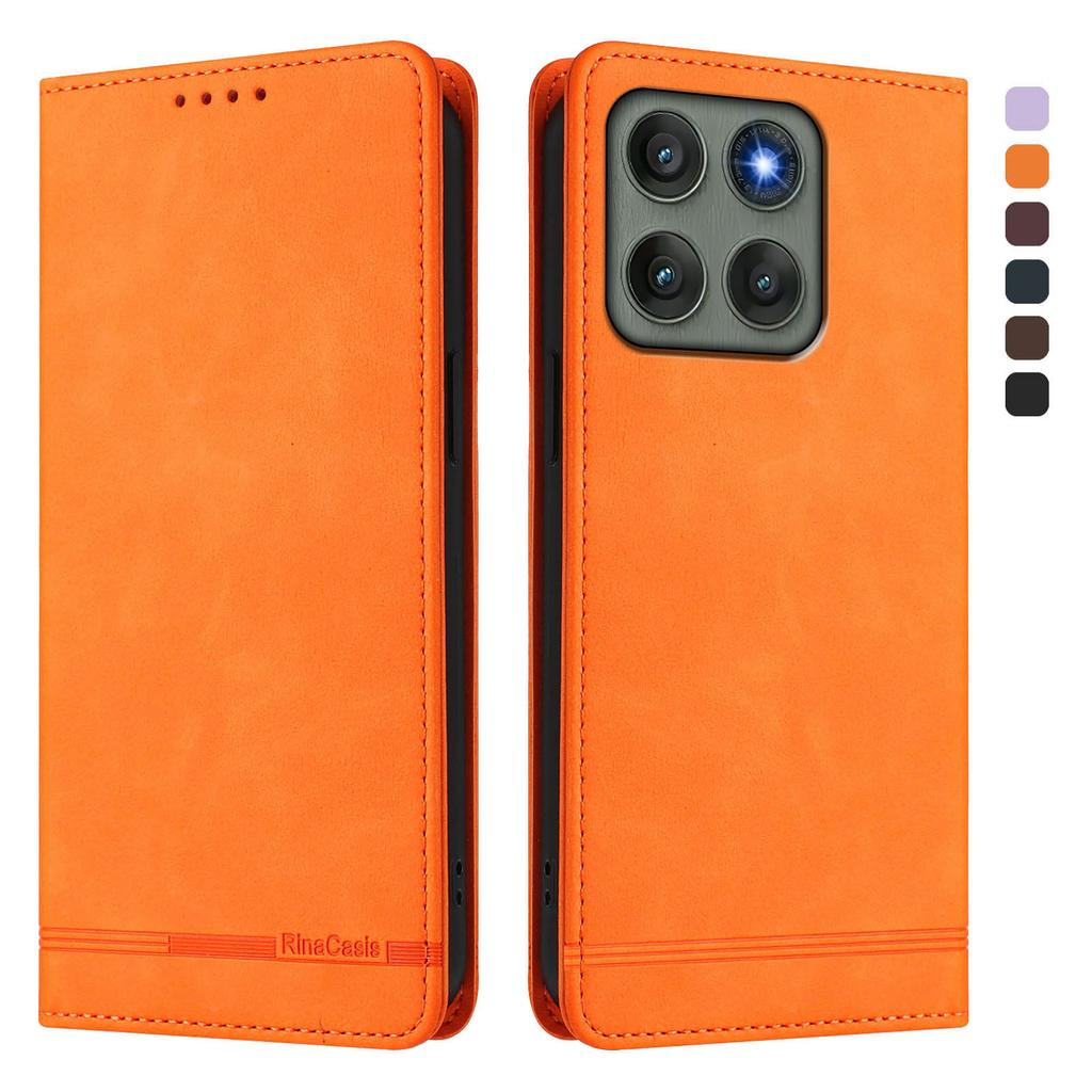 Pro Motorola Edge 60 Pro 5G pouzdro RINACASIS RC23 Peněženka s RFID blokováním Stojánek Kryt na telefon z PU kůže