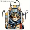 1pc Adorable Cat-Themed Apron Suitable for Cooking, Baking, BBQ & Cleaning - Apron with Kitten Print, Stylish Bib for Home Kitchen, Gardening, Suitabl