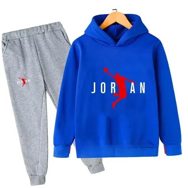 Kids Leisure Letter Print 2pcs Hoodie+Pants Tracksuits 3-13 Years Boys Girls Spring Autumn Outfits Streetwears Children Clothes