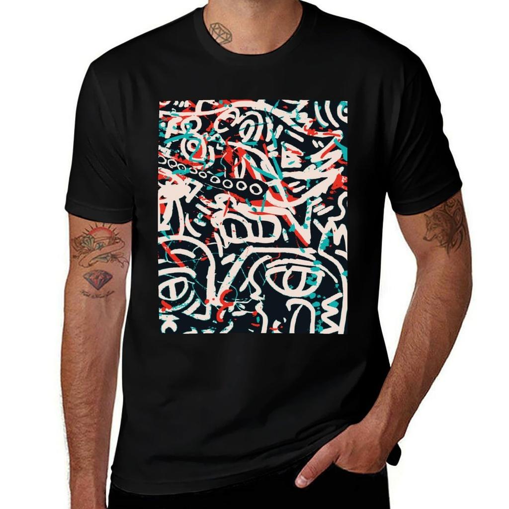 Street Art Graffiti Pattern Ink and Posca TShirt Fitness Training Breathable Tee