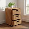Wicker Design Bedside Table Handmade Home Furniture Removable Baskets