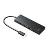Sanwa Supply USB-hub Tilkobling x 1 x 2 kortleser Svart Type-C (USB3.1/3.0-port/USB2.0-porter/SD-kort/microSD inkludert) USB-3TCHC16BK