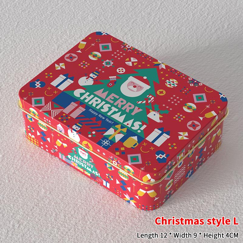 Christmas Transparent Window Tin Box Cookie Candy Tinplate Chocolate Storage Box With Exquisite Lid Christmas Gift Packaging Box