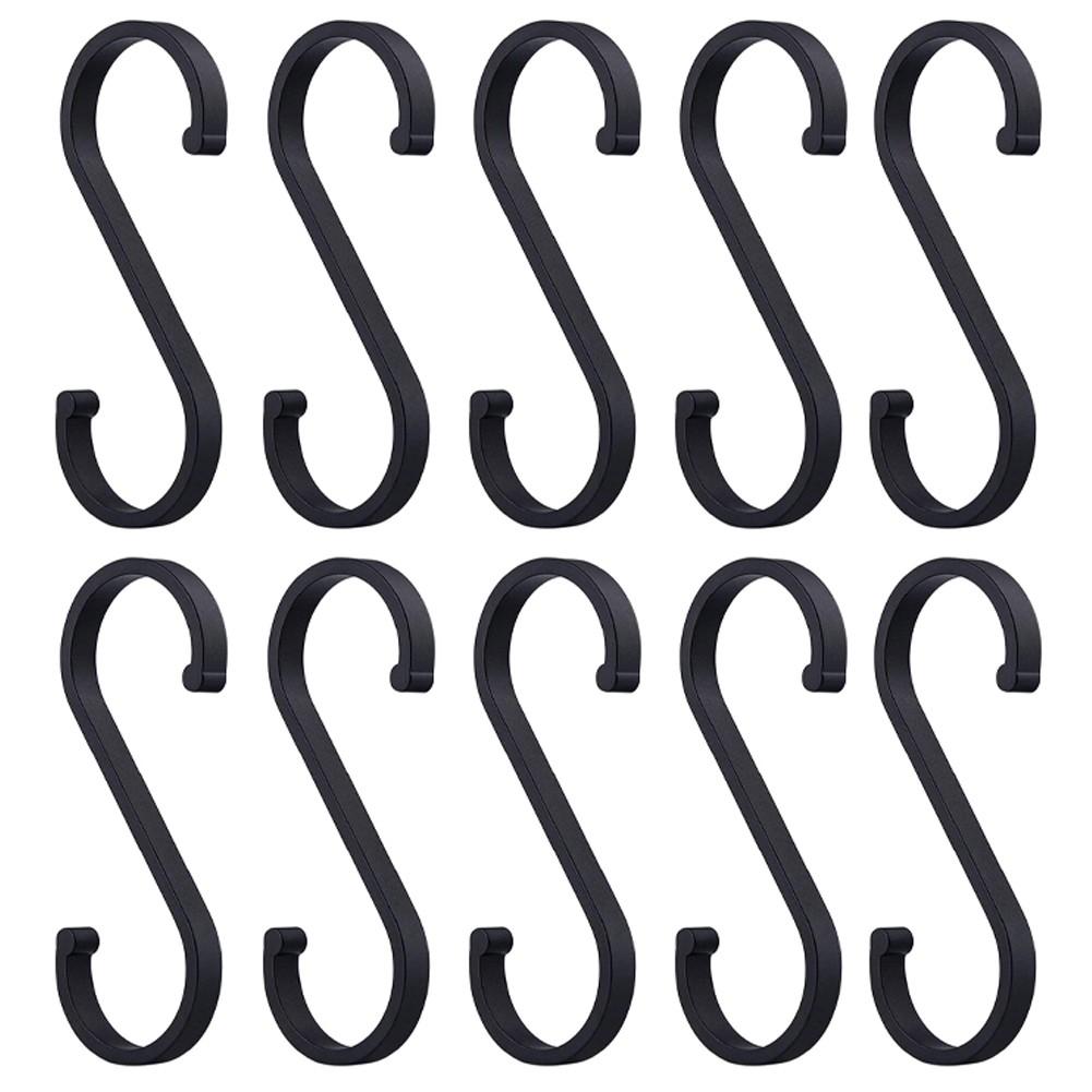 

10 алюминиевых S-образных крючков для эффективной организации и декора кухни Black