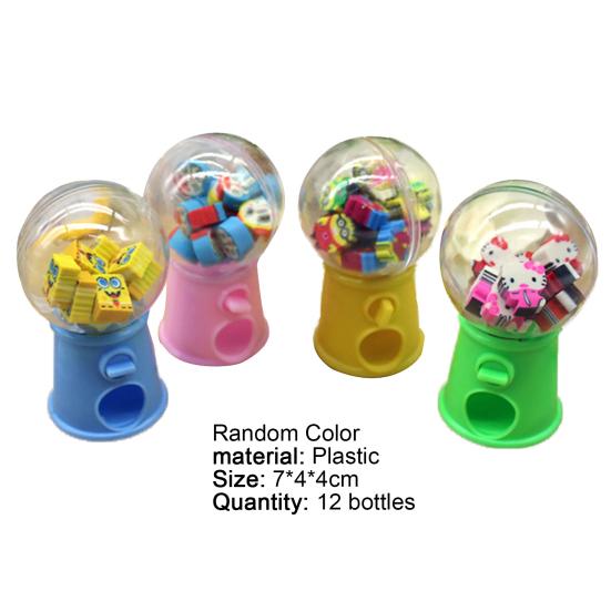 12Pcs Eraser Toy Creative Practical Fruit Shape Pencil Eraser Stationery Twisted Egg Toy for Children