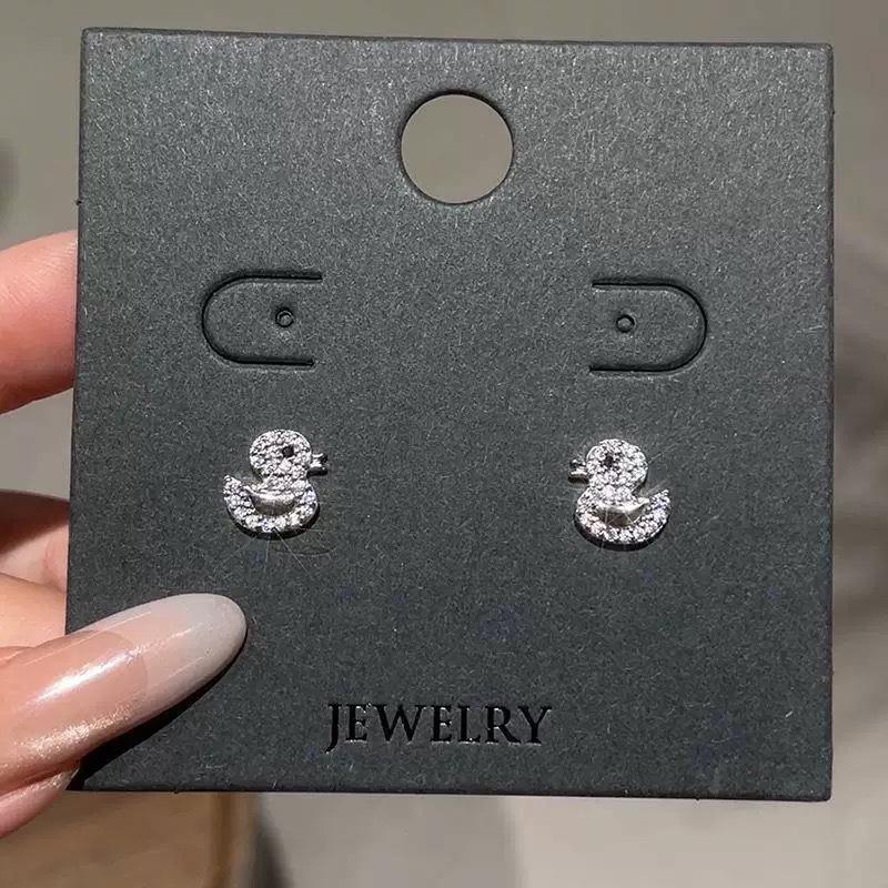 Beixi S925 Sterling Silver Korean Micro-set Zirconia Duck Stud Earrings - Light Luxury Everyday Versatile Jewelry