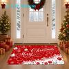 2D Flat Printing, Red Christmas-style Snowflake Tassel Entryway Doormat, Non-slip Machine-washable Easy-to-clean Polyester Rug. Suitable for Home and 