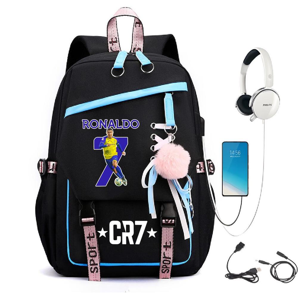 Large Capacity Schoolbag with Shoulder Strap; Student Three-piece Pencil Case Set