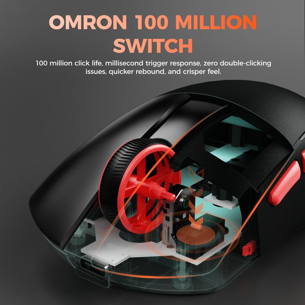 DAREU A950AIRWING Gaming 8K Polling Equipped with an Advanced PAW3950 8000Hz Wireless Mouse, Ultra-Lightweight (35g), Wireless, Rate, 30,000 DPI,