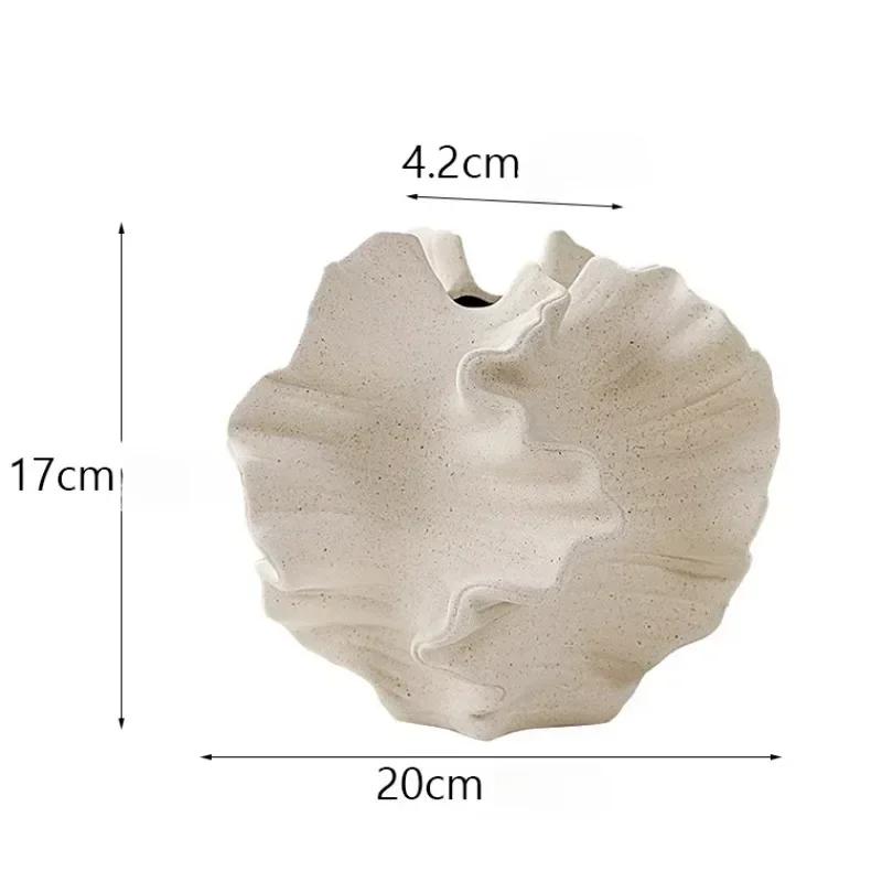 Keramikvase Form Zubehör Geometrische Wellenmuster Blüteblatt für Blumenarrangement Blumenvase Nordischer Stil Heimdekoration