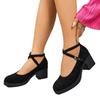 Fashion Women's Shoes 2025 Ankle-wrap Women's High Heels Plus Size Office & Career Pumps Women Chunky Heels Buckle Strap Female Shoes