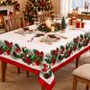 Oil-proof Christmas Santa Claus Tablecloth Waterproof Xmas Deer Table Mat  Home Dector