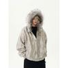 Mens Tie-Dye Thick Warm Hooded Cotton Coat Winter Casual Loose Fit Fashion Outerwear