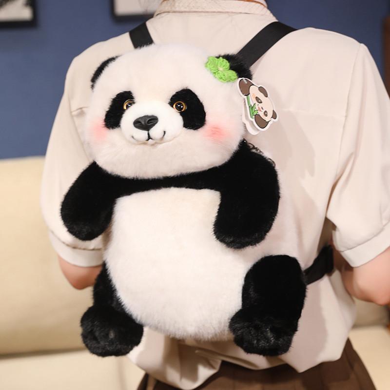 Plush Panda Toy Cartoon Child Bedroom Decoration Scene Doll Raccoon Backpack