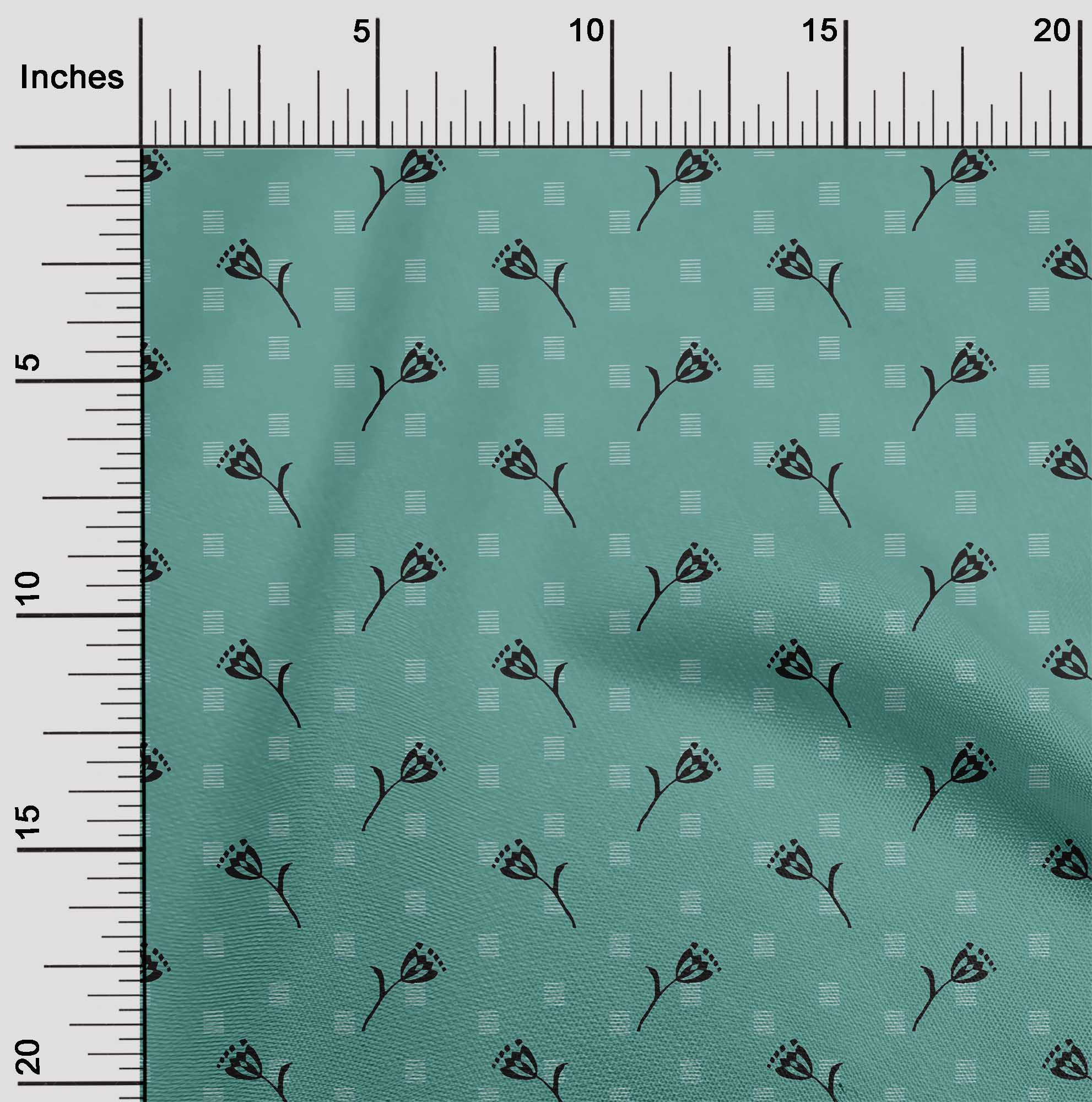 

oneOone Cotton Flex Fabric Line & Floral Block Print Fabric 1 ярд 40 дюймов 42 Inch - Viscose Chiffon кадет синий