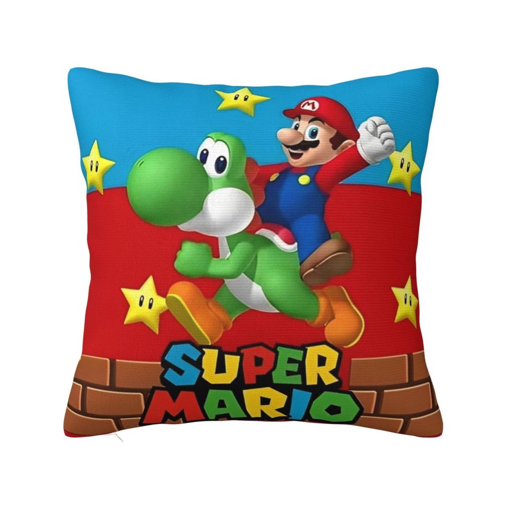 Marios Game Cartoon Pillow Case Cushion Cover Creative Polyester Decor Pillowcase for Seat 18"