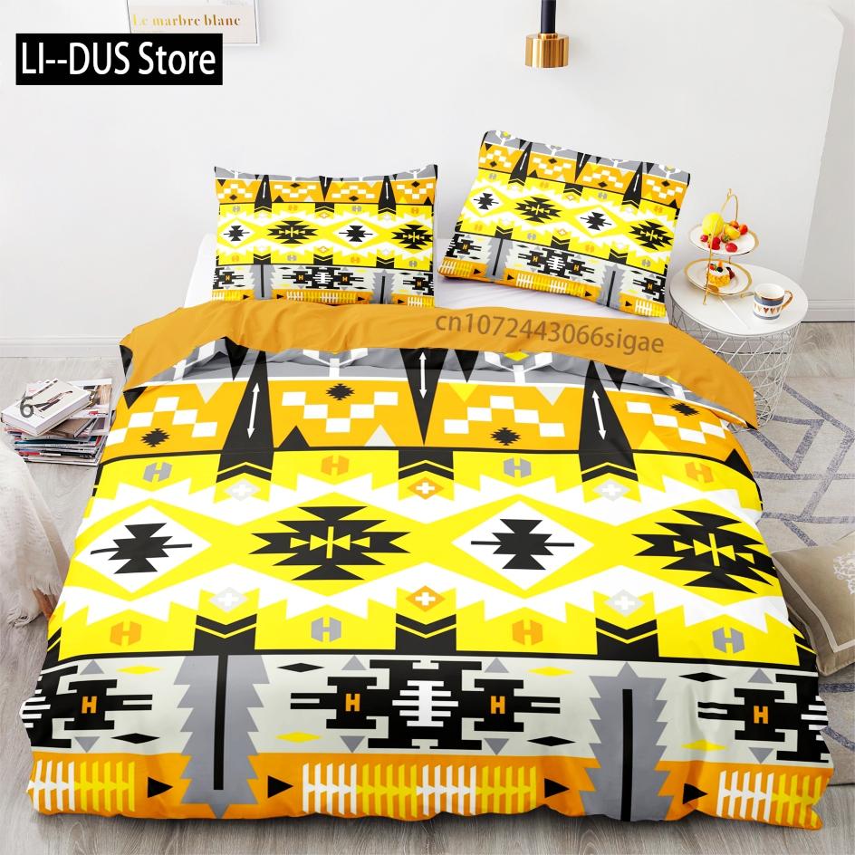 Tribe Bedding Set Single Twin Full Queen King Size Ancient culture Bed Set Aldult Kid Bedroom Duvetcover Sets 3D Anime 012
