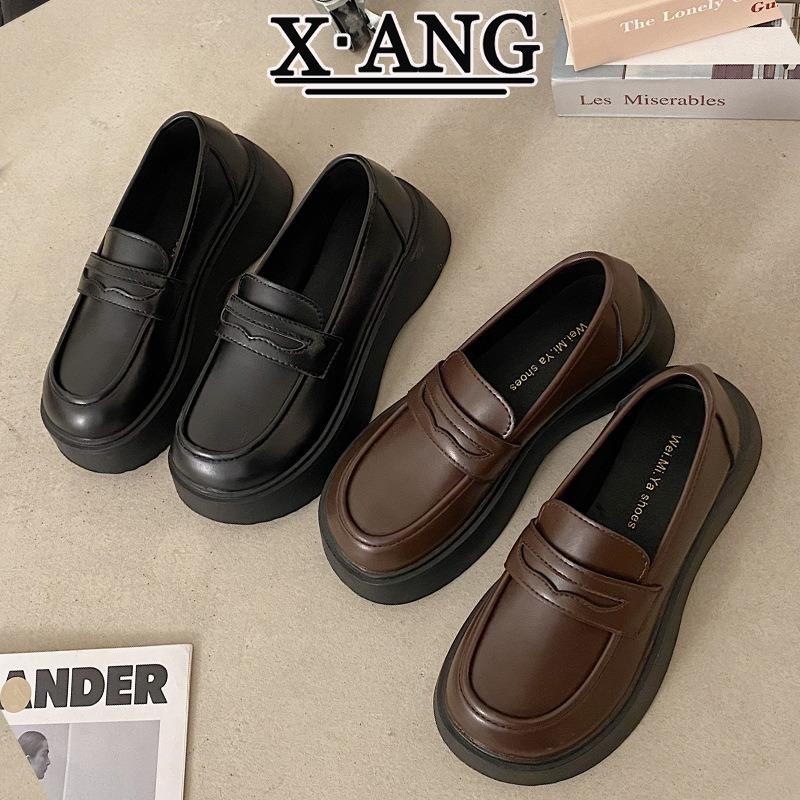 Genuine leather women's shoes and small leather shoes spring and summer new muffin platform versatile one-pedal Mary Jane single shoes