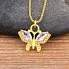 Nidin 8 Colors Fashion Korea Style New Butterfly Pendant Necklace Gift For Girl Cute Lovely Neck Jewelry Wholesale Dropshipping