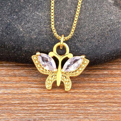 Nidin 8 Colors Fashion Korea Style New Butterfly Pendant Necklace Gift For Girl Cute Lovely Neck Jewelry Wholesale Dropshipping