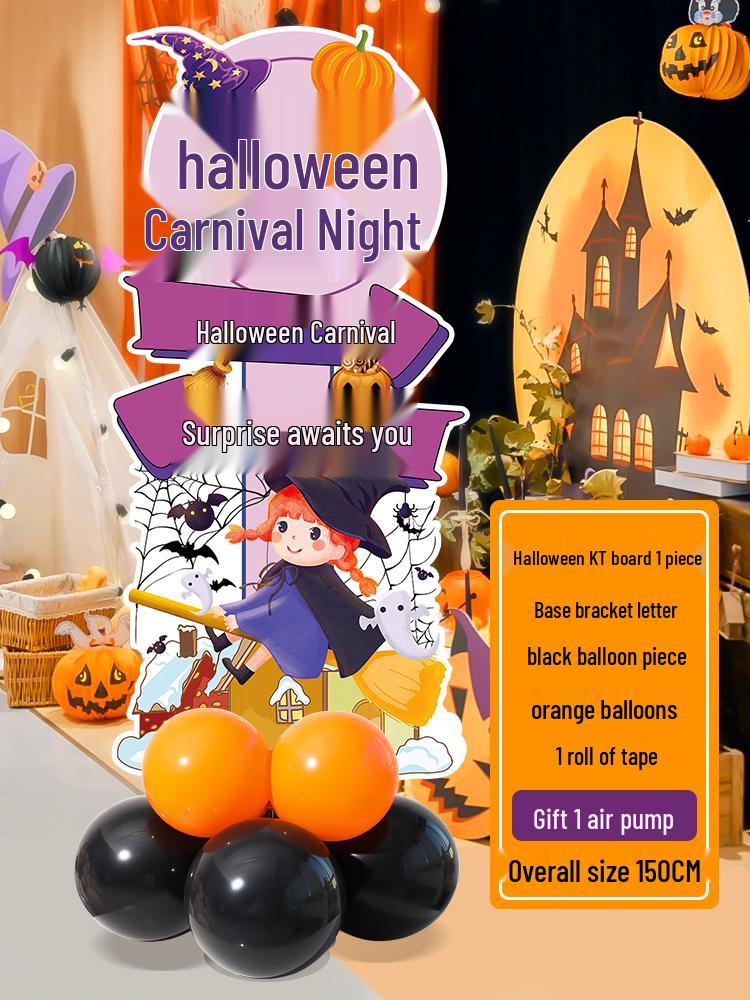 Halloween Balloon Column Decoration for Kindergarten, Mall, Amusement Park, Store Display, and Atmosphere Enhancement.