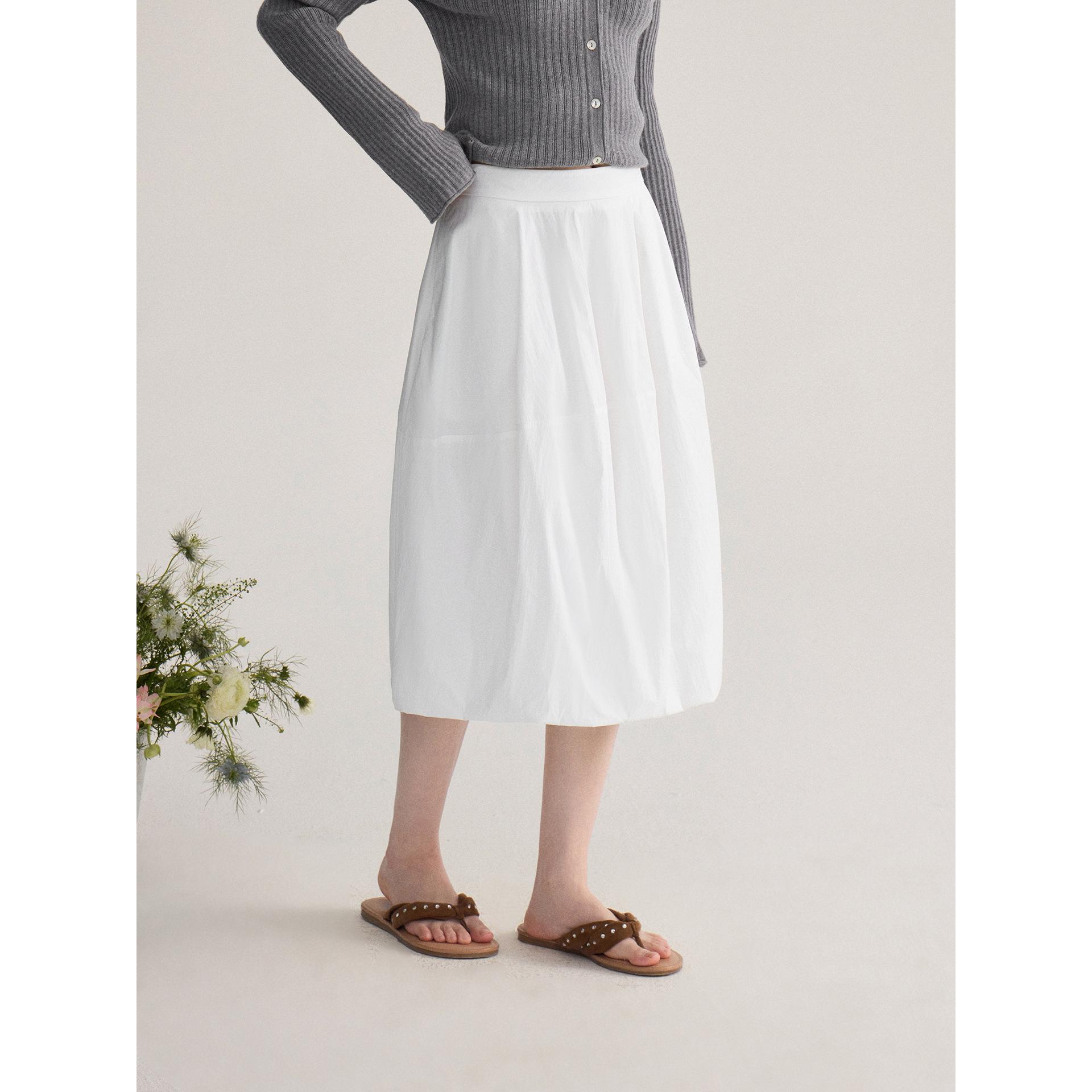 Ge Ming Women s A-line High Waist French Retro Skirt - Spring 2026 Collection S (85-105 cm) белый